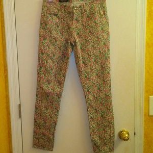 J.Crew Toothpick Liberty Print Jeans 26 Tall
